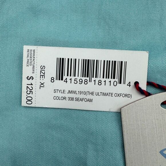 Johnnie-O Shirt Men's 2XL Seafoam Classic Long Sleeve Logo Collared Button Down - Picture 9 of 12